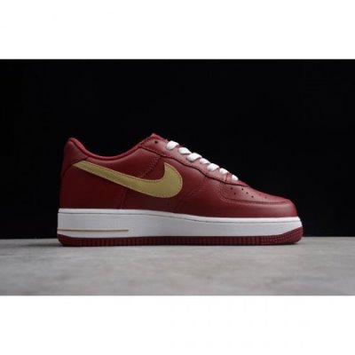 Nike Erkek Air Force 1 Low Premium Koyu Kırmızı / Altın Kaykay Ayakkabı Türkiye - OM3NTCTN